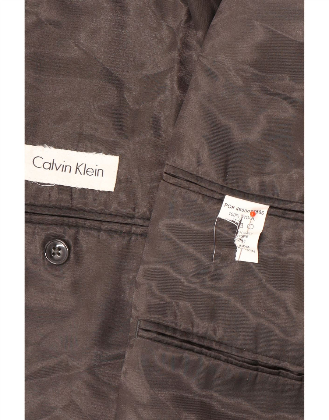 Calvin Klein Veste blazer à 2 boutons pour homme UK 40 Large Gris Laine