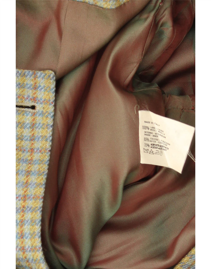 Henry Cottons Veste blazer à 3 boutons pour femme IT 42 en laine vichy vert moyen