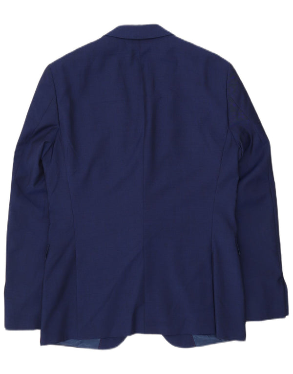 Tommy Hilfiger Veste blazer à 2 boutons pour homme IT 46 Petite laine vierge bleue