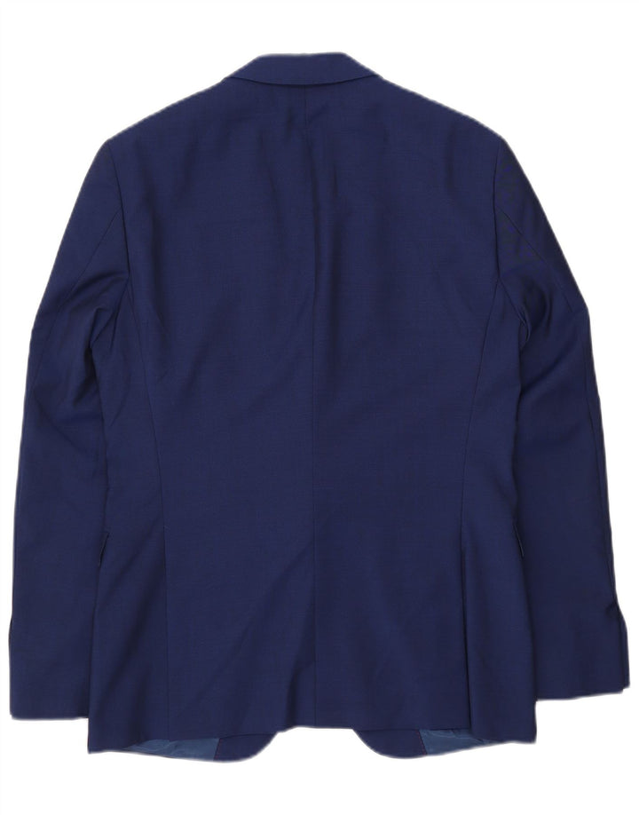 Tommy Hilfiger Veste blazer à 2 boutons pour homme IT 46 Petite laine vierge bleue