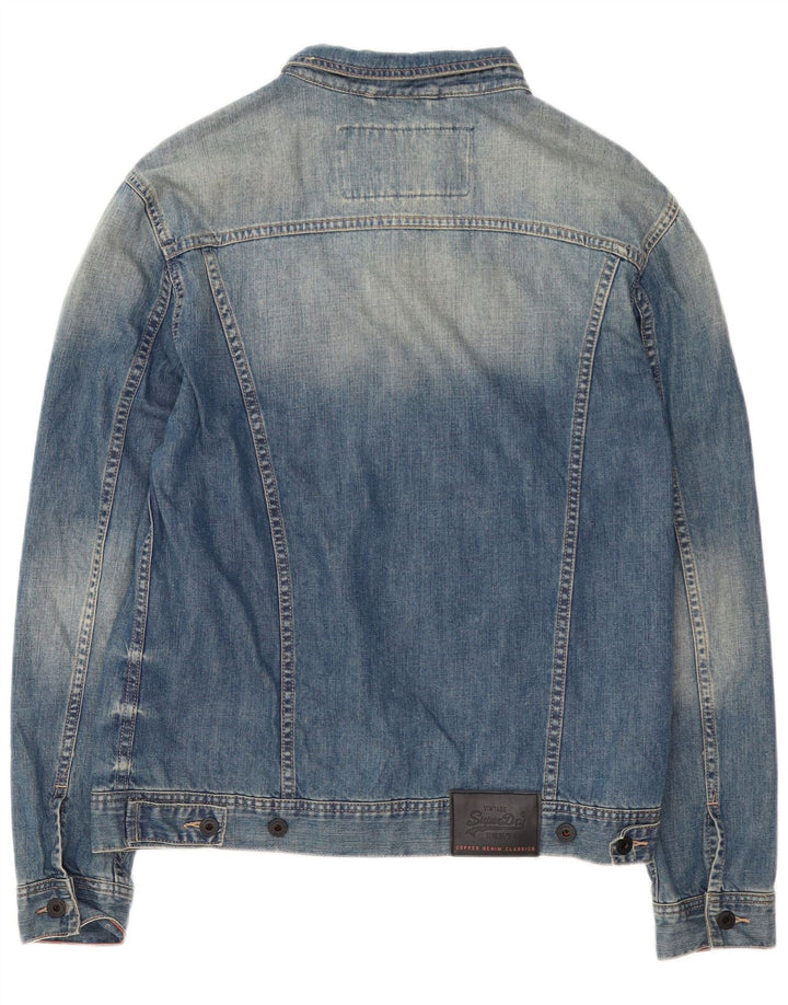 Superdry Veste en Jean Homme UK 42 XL Bleu Coton