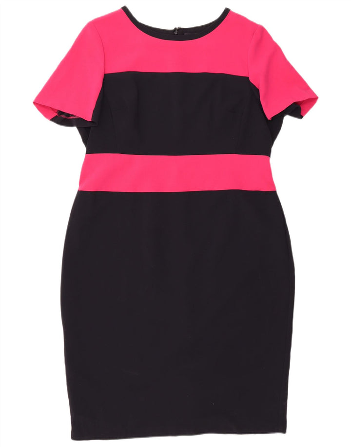 MARKS & SPENCER Robe fourreau pour femme UK 18 XL Noir Colorblock Polyester