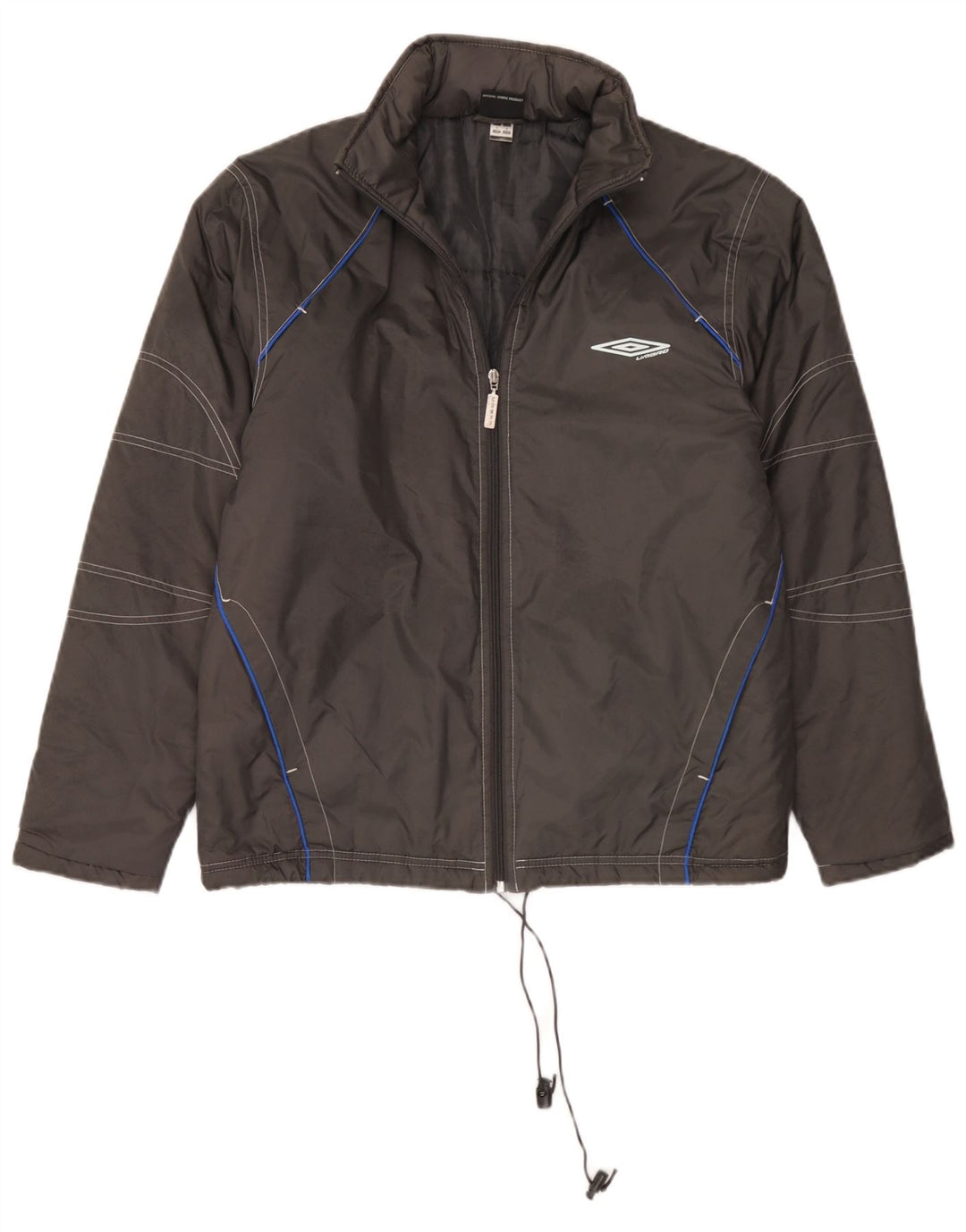 Umbro Veste rembourrée à capuche pour homme UK 36 Small Gris Nylon