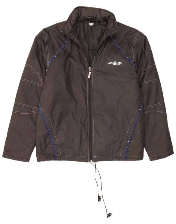 Umbro Veste rembourrée à capuche pour homme UK 36 Small Gris Nylon