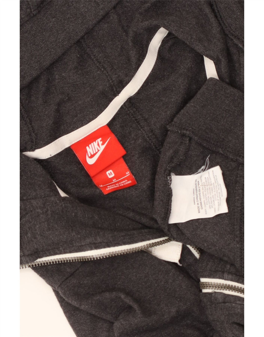 Nike Pull à capuche zippé pour femme UK 12 Gris moyen Polyester
