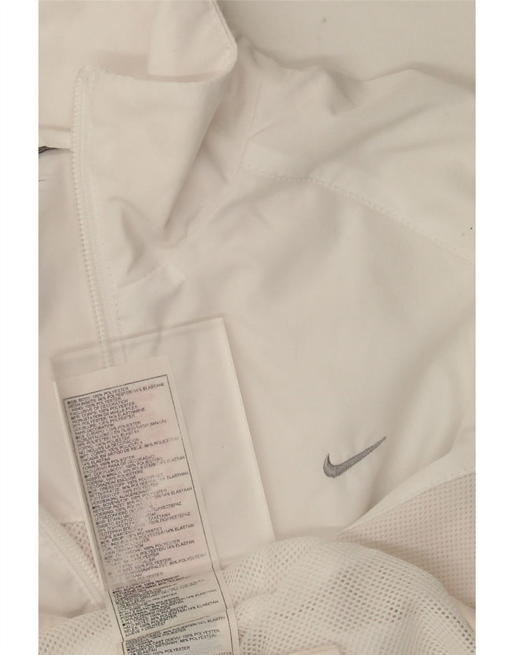 NIKE Veste de survêtement pour femme UK 14 Polyester blanc moyen