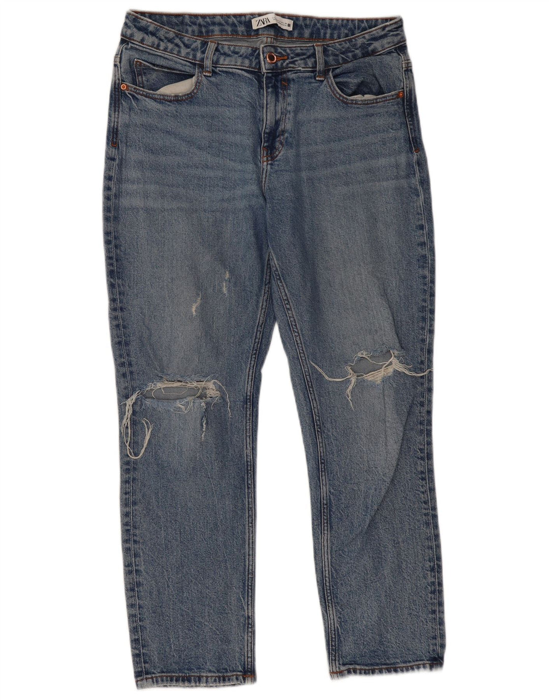 ZARA Jean slim effet vieilli pour femme EU 40 Medium W30 L27 Bleu