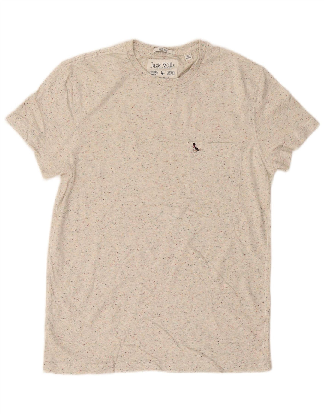 Jack Wills T-Shirt Homme Coton Moucheté Beige Moyen