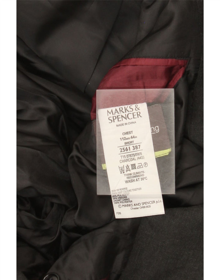 Marks & Spencer Veste blazer à 2 boutons pour homme UK 44 XL Gris Polyester