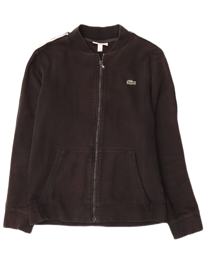 LACOSTE Homme Survêtement Top Veste Taille 3 Petit Coton Noir