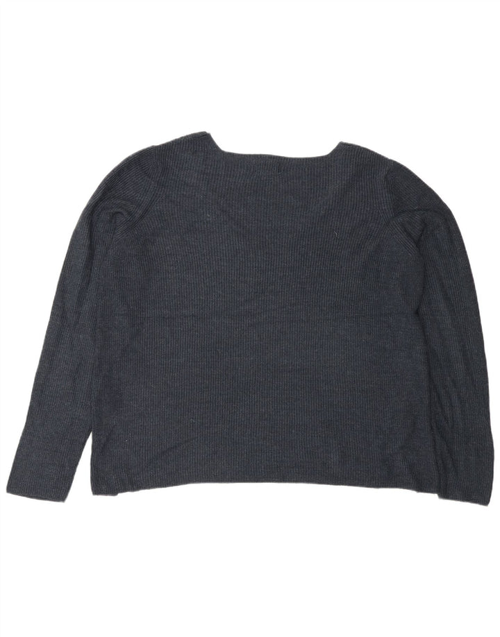 Fat Face Pull surdimensionné à col en V pour femme UK 12 Bleu marine moyen