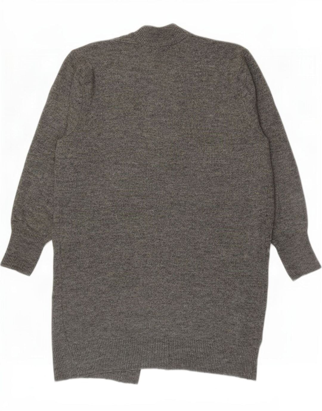 Zara Womens Longline Open Cardigan Sweater UK 14 Acrylique Gris Moyen