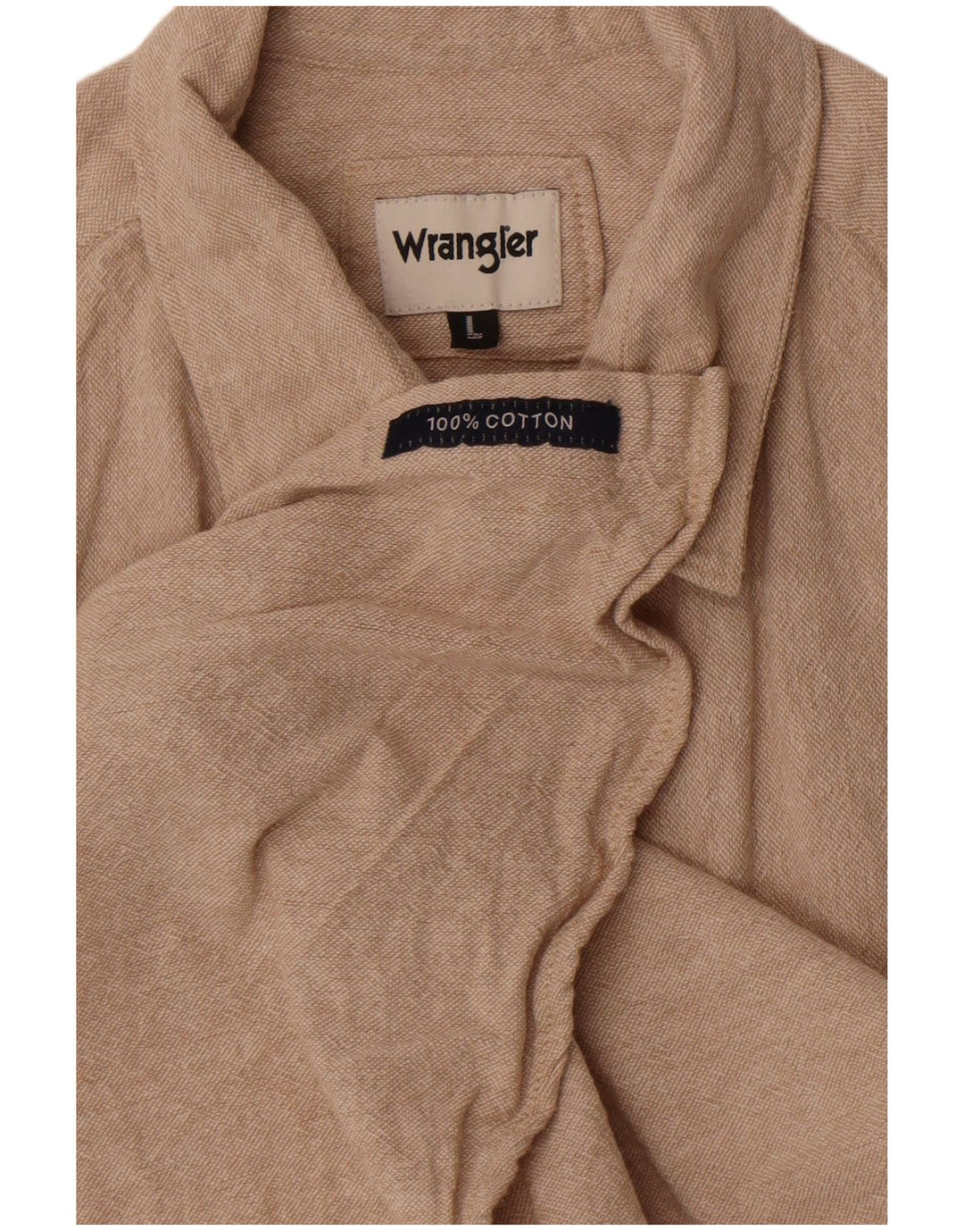 Wrangler Chemise à manches courtes pour homme Grand coton beige