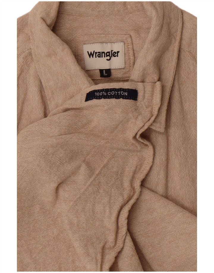 Wrangler Chemise à manches courtes pour homme Grand coton beige