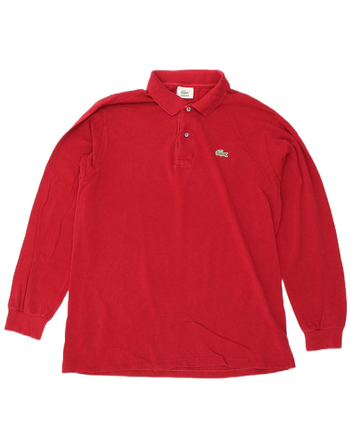 Lacoste Polo à manches longues pour homme Taille 4 Coton rouge moyen