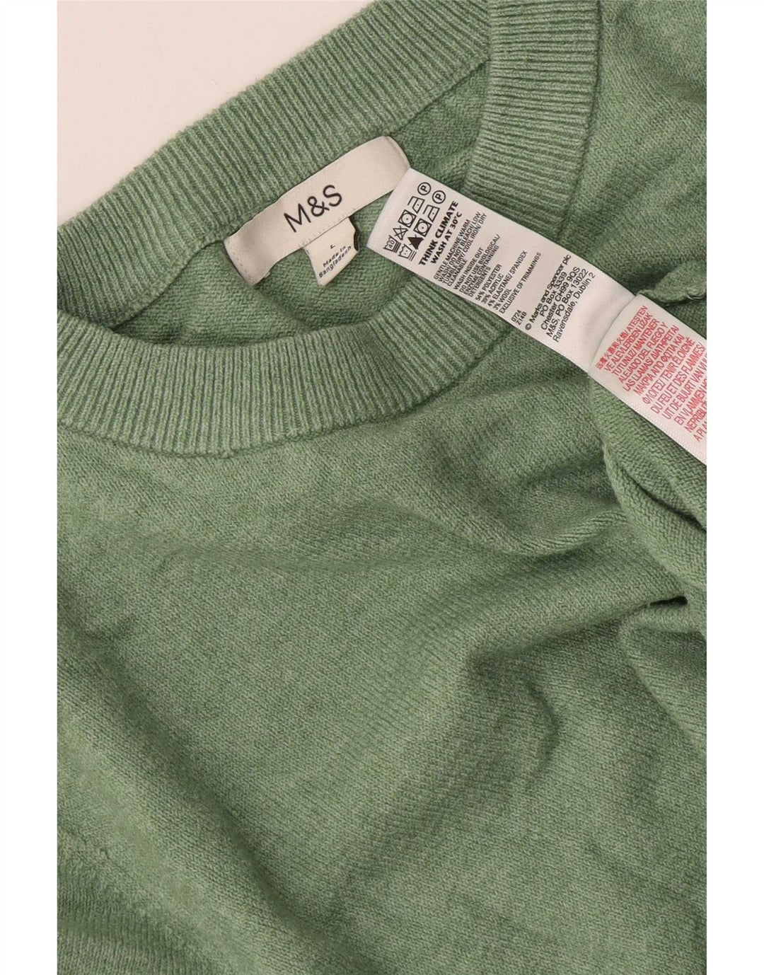Marks & Spencer Pull surdimensionné à col rond pour femme UK 16 Large Vert