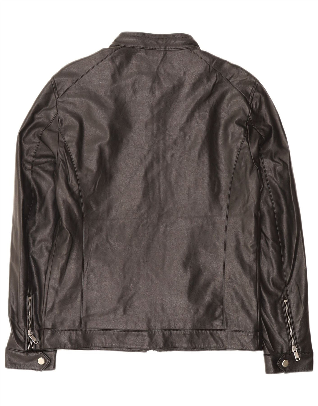 Zara Veste en cuir pour homme UK 38 Medium Noir