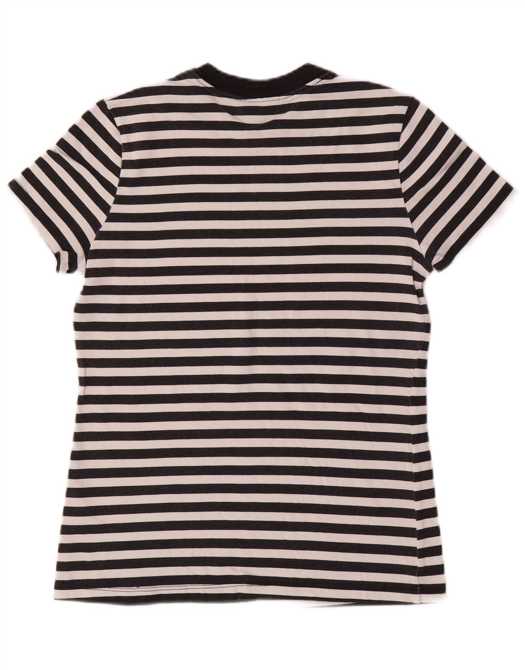 NIKE T-shirt graphique pour femme UK 10 Petit coton rayé noir