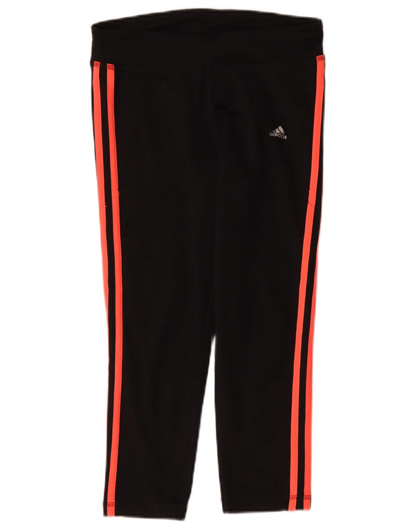 Adidas Femmes Capri Leggings UK 8/10 Petit Noir Polyester Sports
