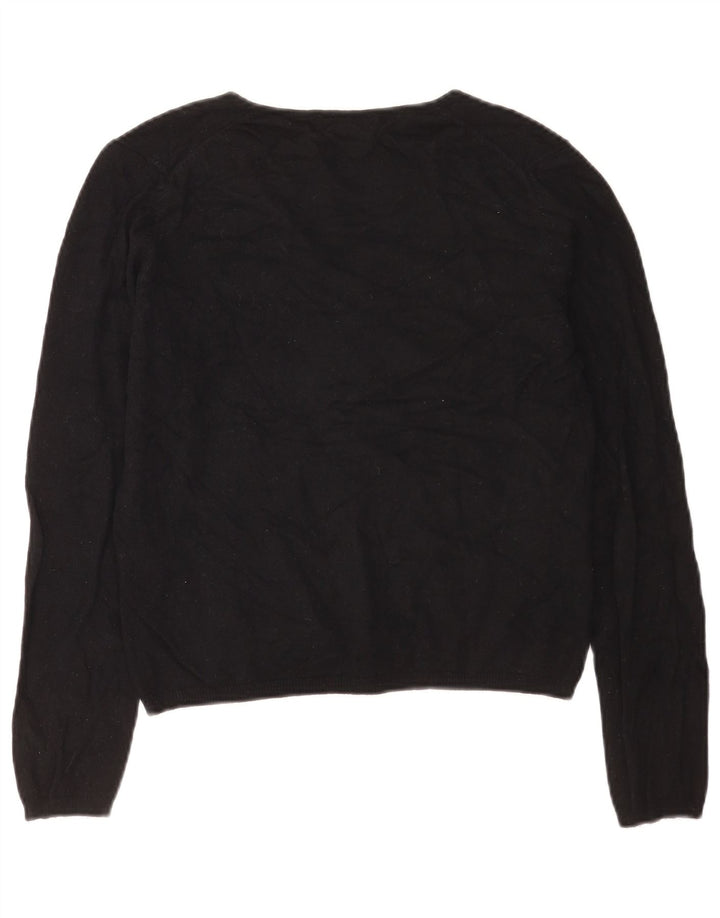Marks & Spencer Pull court à col en V pour femme UK 14 Noir moyen