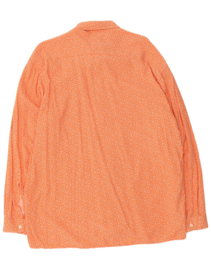 Trussardi Chemise Large Orange Floral Coton Homme