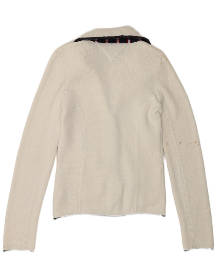 Tommy Hilfiger Veste blazer à 3 boutons pour femme UK 8 Small Blanc