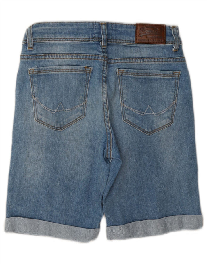 Superdry Short En Jean Déchiré W28 Femme Bleu Moyen