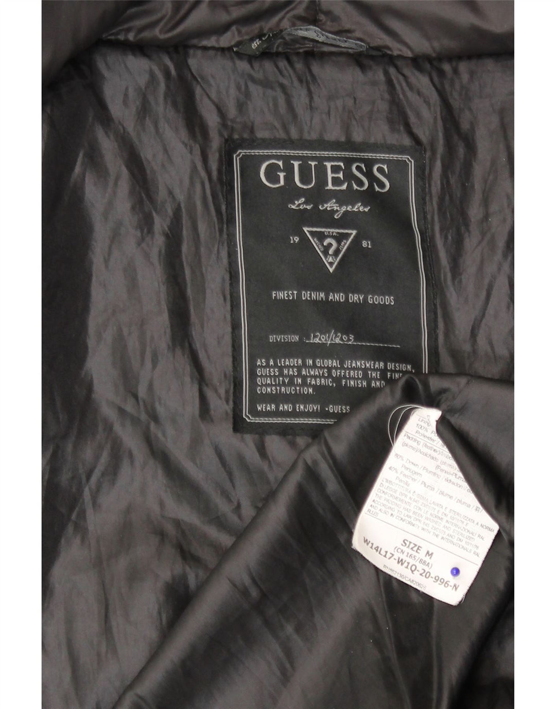Guess Veste matelassée pour femme UK 44 Medium Noir Polyamide