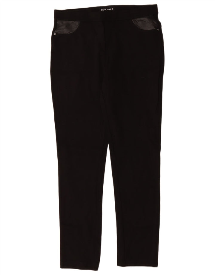 Dkny Pantalon Slim Casual Femme Moyen W30 L29 Viscose Noir