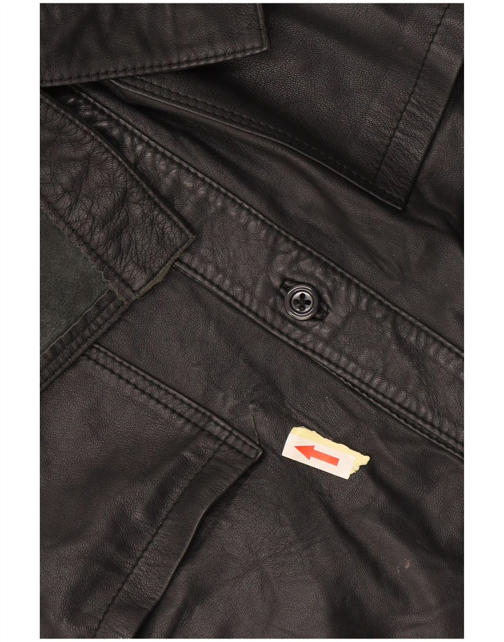 Chemise en cuir femme vintage IT 44 Gris Moyen