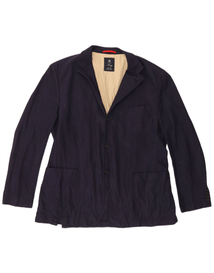 Fay Veste Blazer 3 Boutons Homme IT 56 3XL Bleu Marine Chevrons
