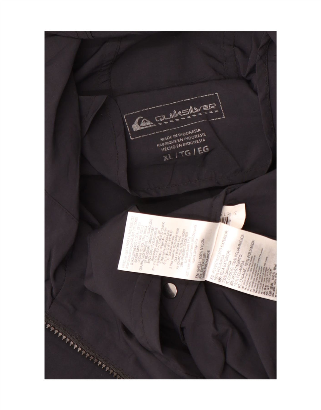 Quiksilver Veste de Pluie Graphique Pull Homme UK 42 XL Nylon Noir