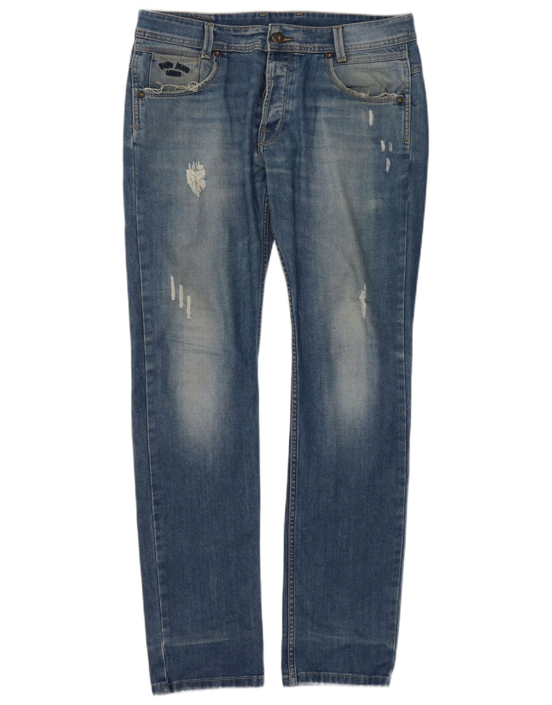 PEPE Jeans Jean slim effet vieilli pour femme W34 L34 Bleu Coton