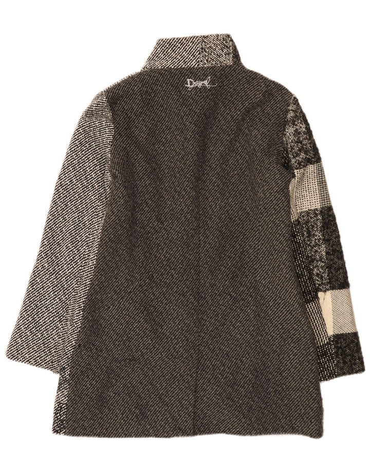 Desigual Manteau Femme EU 42 Grand Gris Floral Polyester