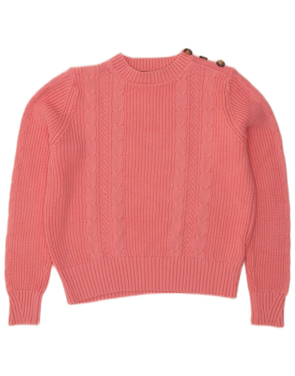 Marks & Spencer Pull court à col rond pour femme Rose moyen UK 14