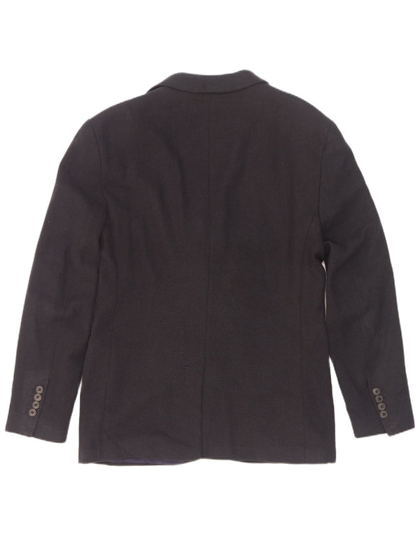 Zara Veste Blazer 2 Boutons Homme EU 52 Large Bleu Marine Polyester
