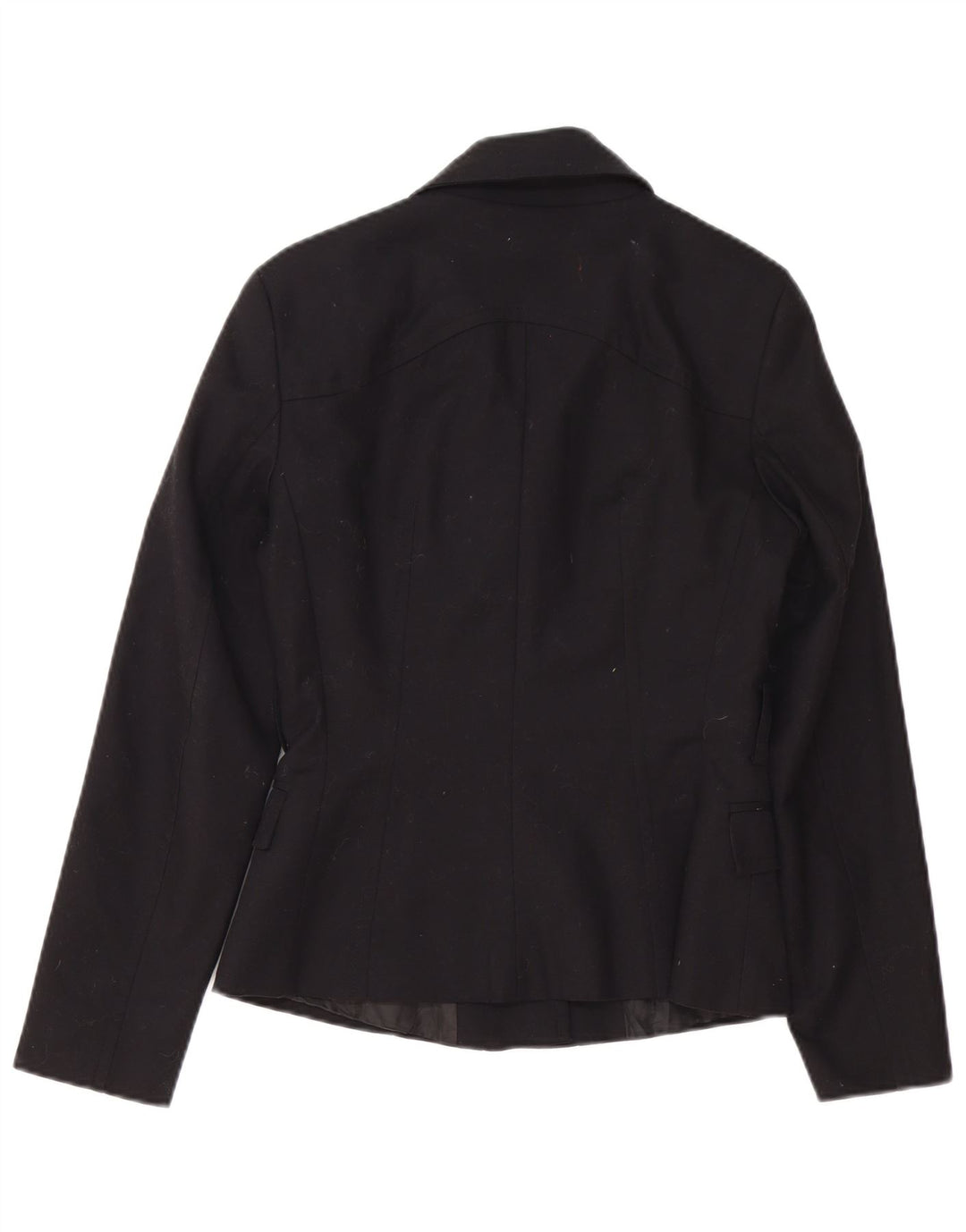 Zara Femme Veste Blazer Zippée UK 10 Petit Coton Noir