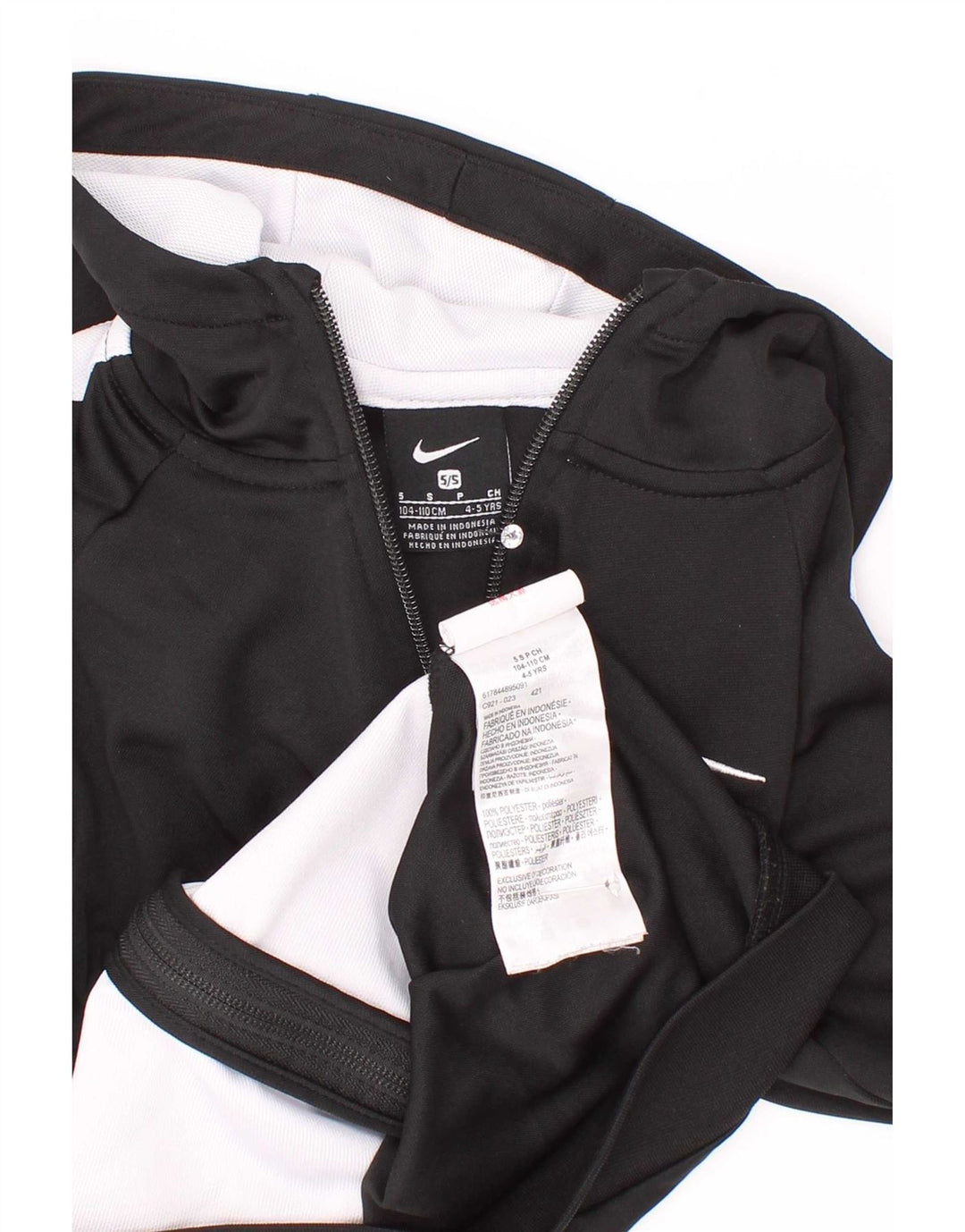 Nike Garçons Zip Sweat à capuche 4-5 ans Petit Noir Colourblock Polyester