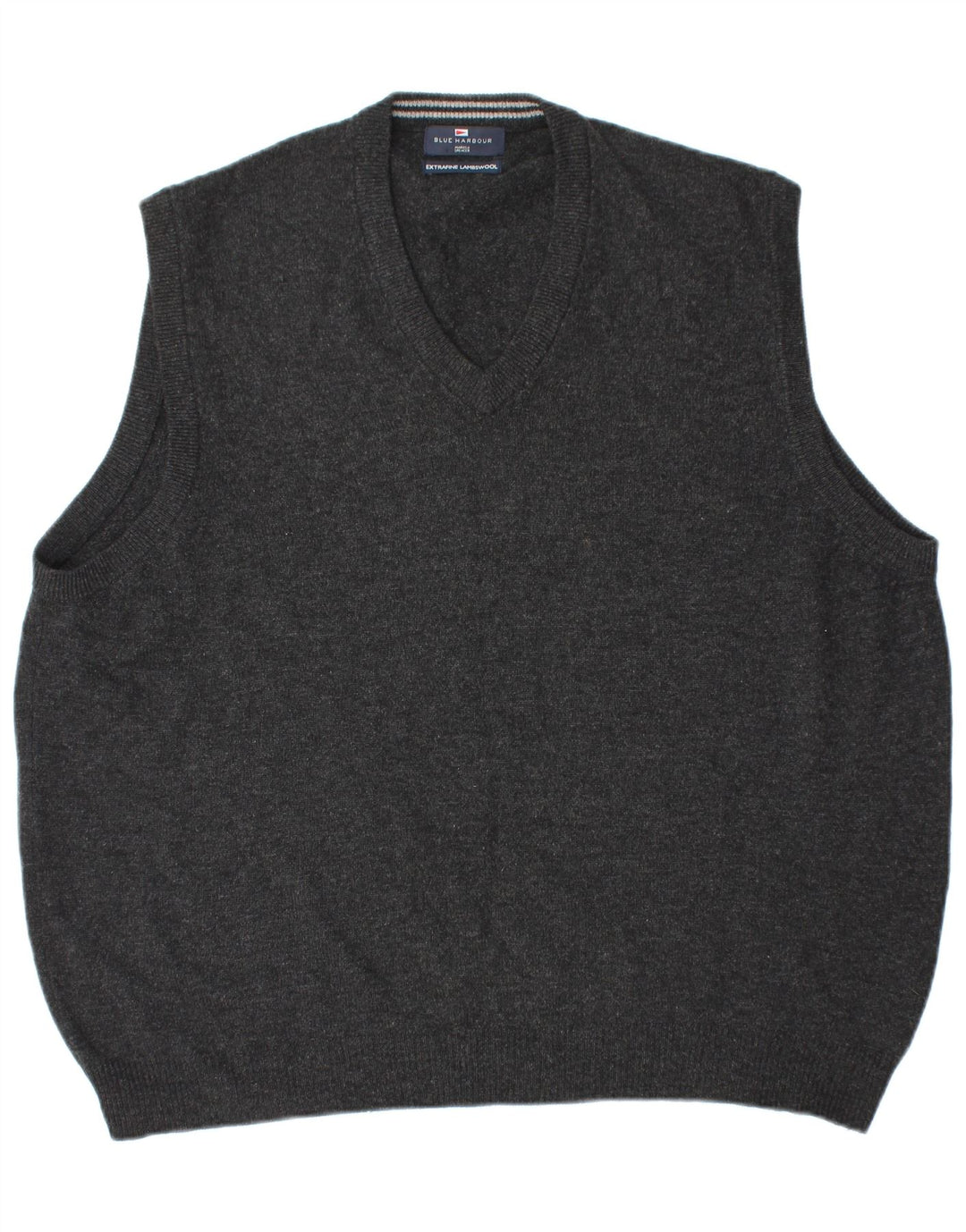 MARKS & SPENCER Débardeur Blue Harbour Vest Homme Large Noir Laine d'Agneau