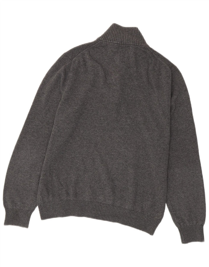 NAUTICA Pull col zippé homme coton gris moyen
