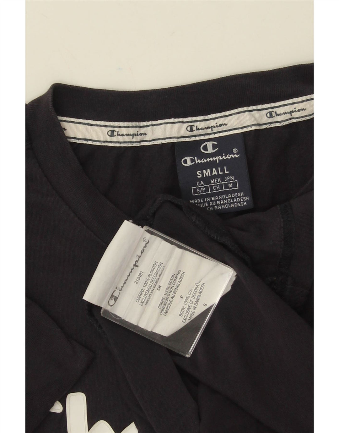 CHAMPION T-Shirt Graphique Homme Petit Bleu Marine Coton