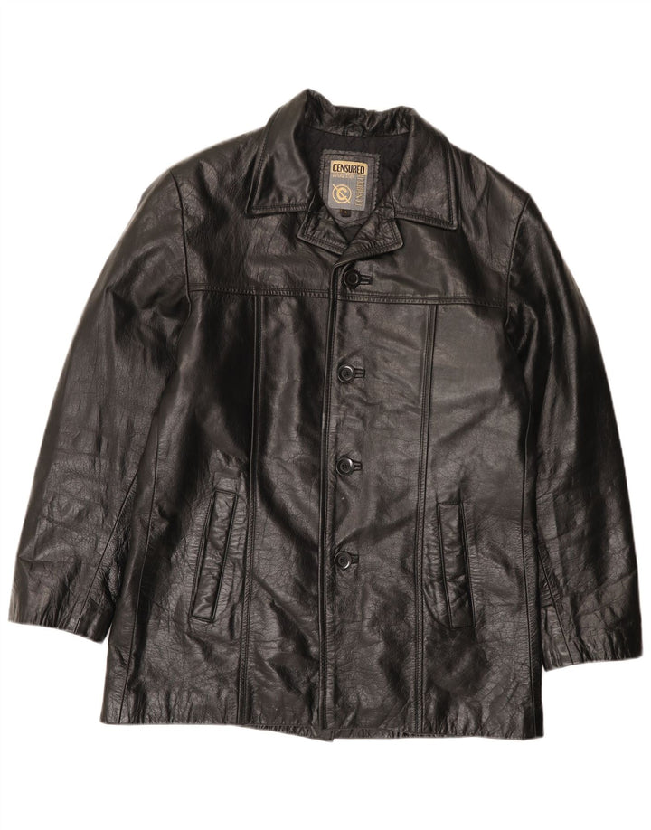 Veste en cuir pour homme censurée UK 40 Grand cuir noir