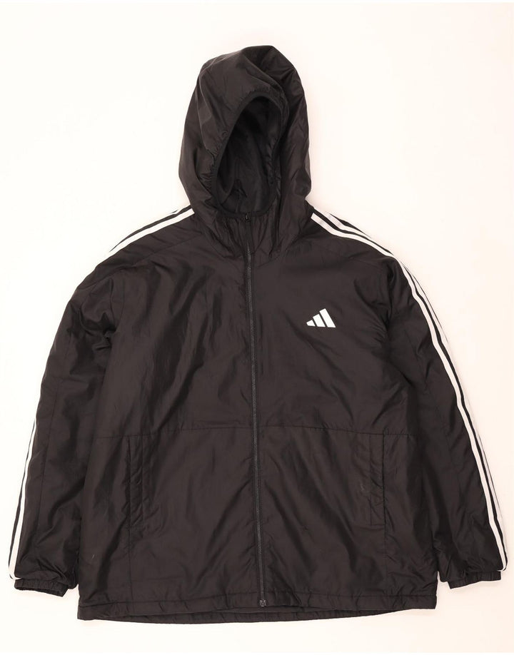 Adidas Veste coupe-vent à capuche pour homme UK 44 2XL Noir Polyester