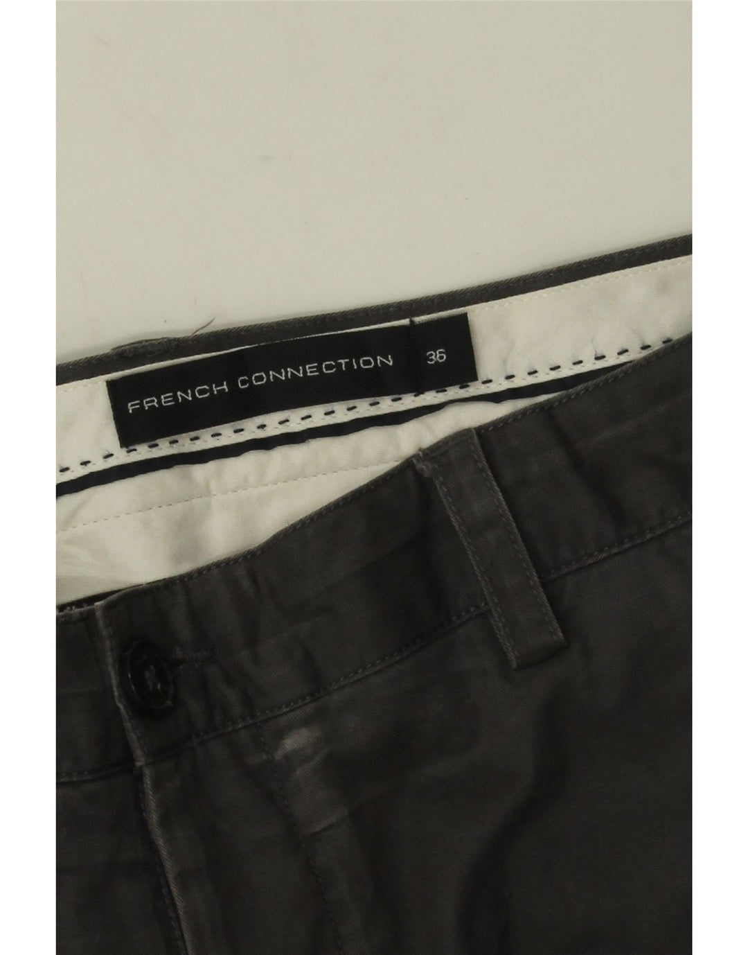 French Connection Pantalon Chino Slim Homme W36 L32 Gris Coton