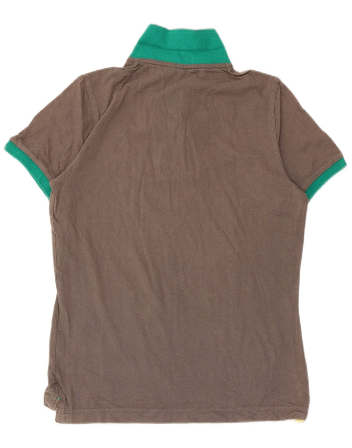 BENETTON Polo Homme Gris Moyen Coton