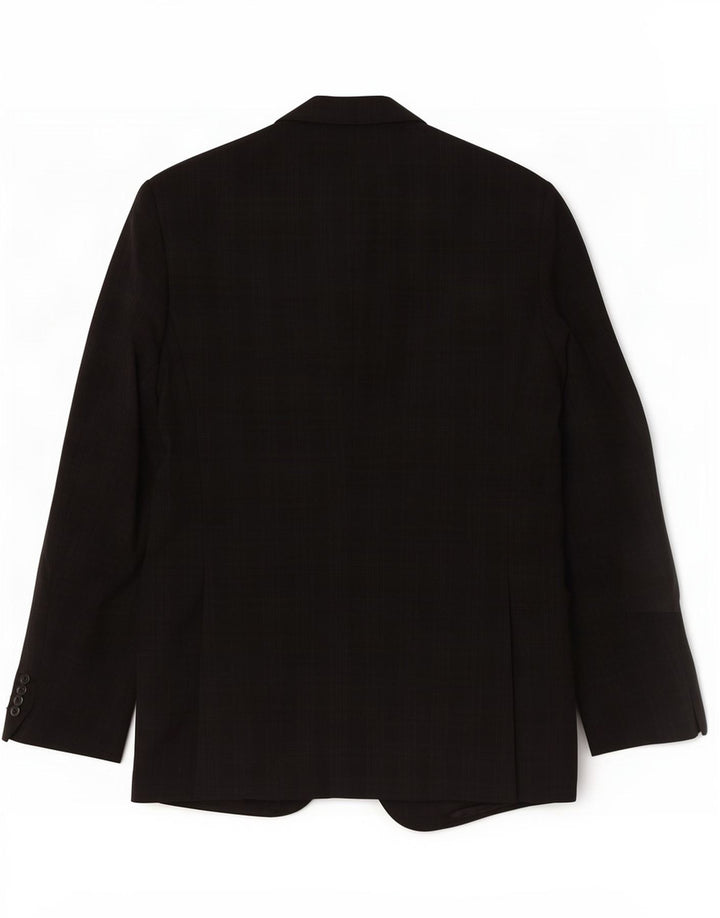 Pal Zileri Veste blazer à 2 boutons pour homme IT 50 en laine vierge à carreaux noirs