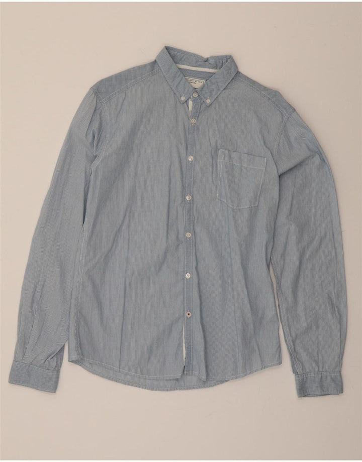 ESPRIT Mens Shirt Medium Blue Pinstripe Cotton Vintage Esprit and Second-Hand Esprit from Messina Hembry 