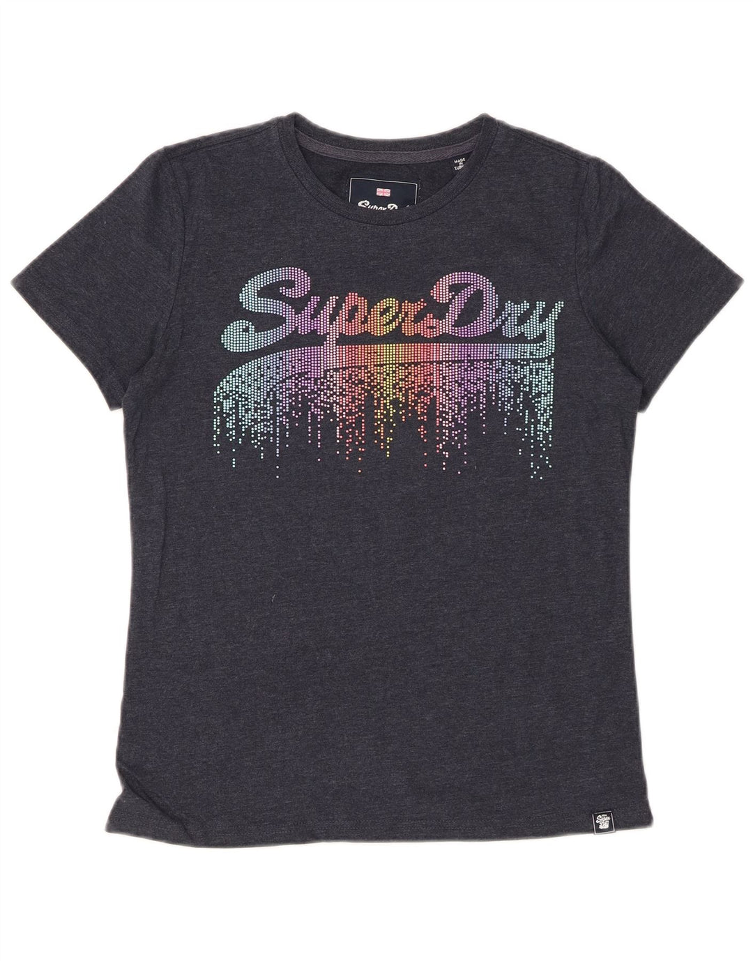 SUPERDRY T-shirt graphique pour femme UK 10 Small Gris