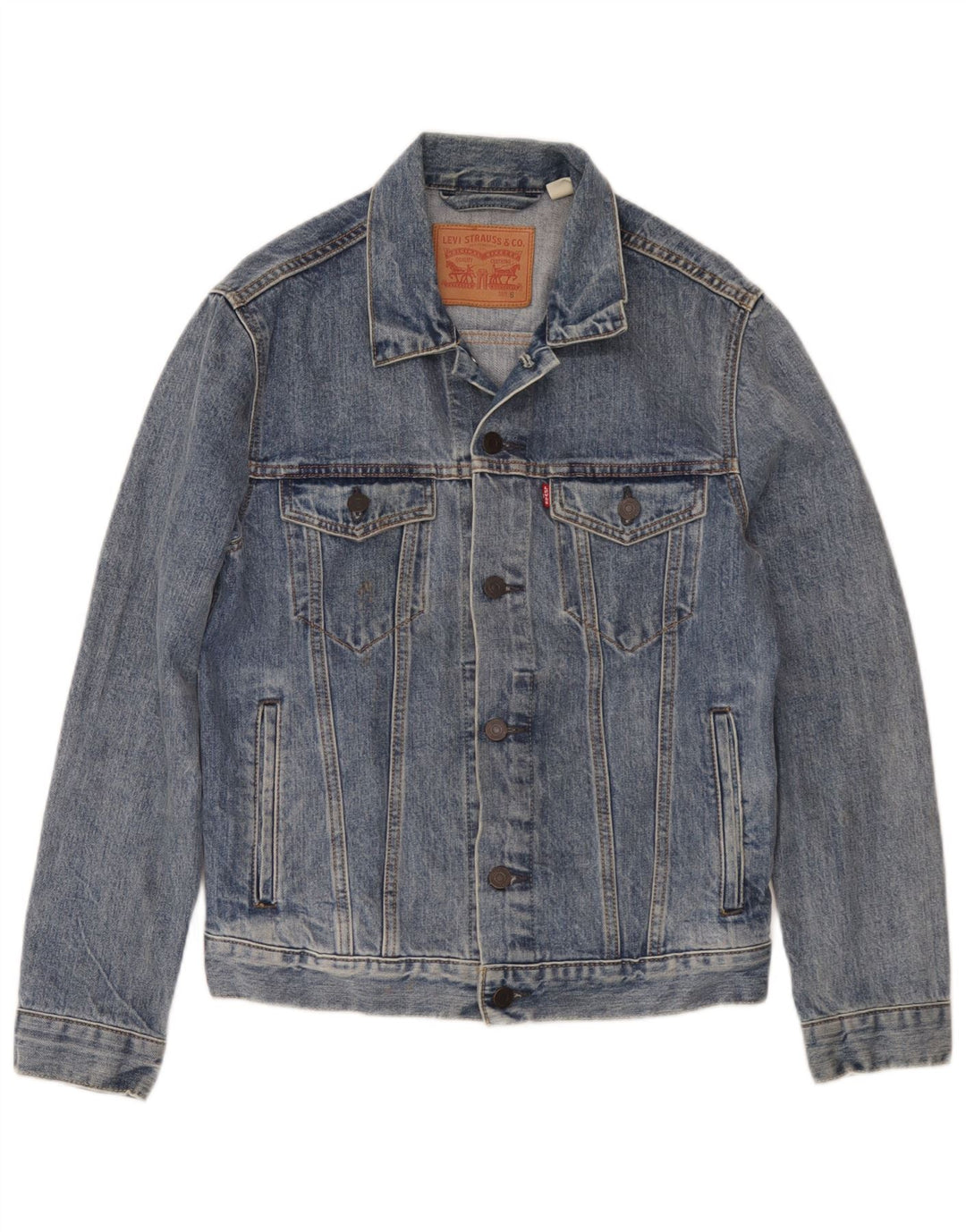 Levi's Veste en Jean Femme UK 10 Petit Bleu Coton