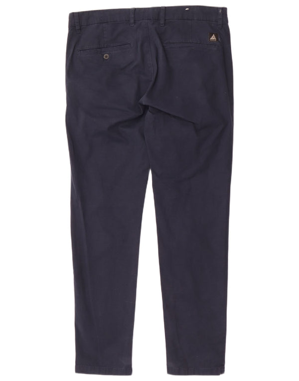 Zara Pantalon Chino Slim Homme EU 44 Large W34 L31 Bleu Marine Coton